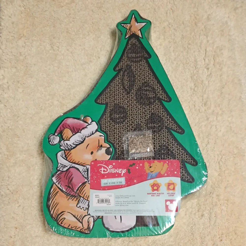NWT ~ Disney's Winnie The Pooh Christmas Tree Cat Scratcher